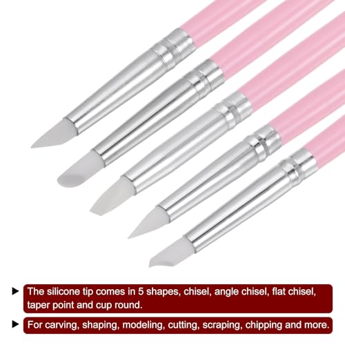 HARFINGTON 10pcs Silicone Clay Sculpting Tool Clay Sculpting Shaper Rubber Tip Shaping Pen Pottery Clay Shaping Carving Tool for Ceramic Sculpture Polymer Clay, White