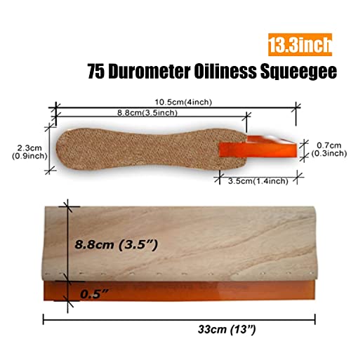 Silk Stencil Screen Printing Squeegee Wood Screen Ink Scraper (13 inch (33cm) Oiliness Squeegee - 75 Durometer) - size: 13 inch (33cm) Oiliness Squeegee - 75 durometer