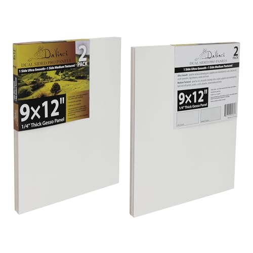 Jerry's Artarama Da Vinci Dual Sided Pro Panel Board - 20-Pack, 9x12 6mm Deep Panels for Painting - Archival, Acid-Free Art Supplies - Ultra-Smooth & Medium Textured Paint Surfaces - size: 9x12"