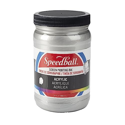 Speedball 004669 Acrylic Screen Printing Ink, 32 fl. oz, Silver - color: Silver