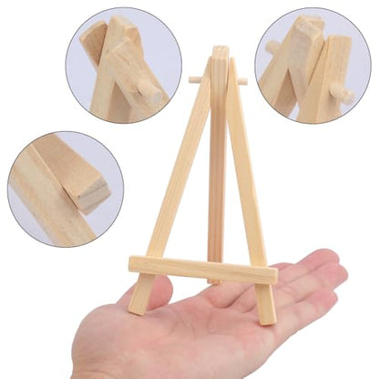 Yiksonyo 80 Pack 5.7 Inch Wooden Easel, Tabletop Wood Easels, Small Wooden Easel for Painting, Art, and Crafts - size: 80 Pack 5.7 Inch