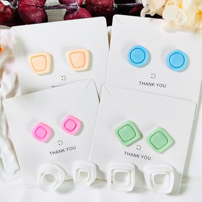 Xaekicr Polymer Clay Cutters Geometric Stud Earring Set – 4 Pairs Modern Clay Cutters for Polymer Clay Jewelry, Clay Tools and Molds for DIY Earrings - color: O color