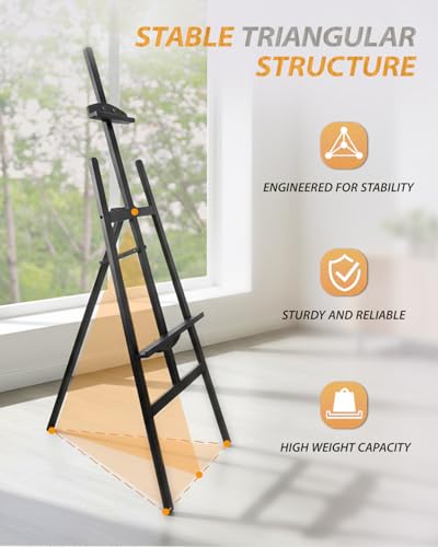 Foldable & Adjustable Wooden Painting Easel for Adults Hold up to 41" Canvas,Artist Easel Stand for Painting,Wooden Easels for Display Home Studio Outdoor Wedding,Art Easel Stand, Black - style: Black