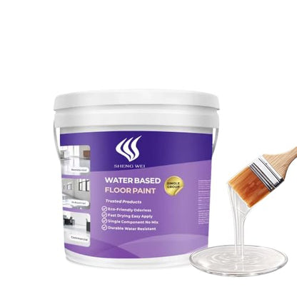 1 Gallon Clear Gloss Floor Finish, Water-Based Single-Component Protective Coating for Garage & Porch, Scratch Resistant, High-Coverage Up to 300 Sq.Ft