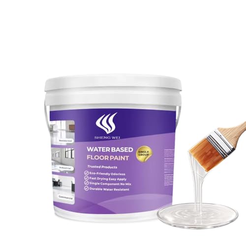 1 Gallon Clear Gloss Floor Finish, Water-Based Single-Component Protective Coating for Garage & Porch, Scratch Resistant, High-Coverage Up to 300 Sq.Ft