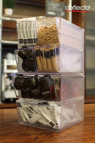 Deflecto Stackable Open Cube Organizer, Desk and Craft Organizer, Clear, Large, 6"W x 6"H x 12"D (350501) - style: Large Open Cube