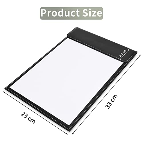 Leather Clipboard, Black Clipboards A4 Letter Size Clip Board for Nurses, GORESE Clip Board for Classroom, Smooth Writing Low Magnetic Profile Clip Boards for Kids Women Office Work 9" x 12.5" - style: A4-Black-A042