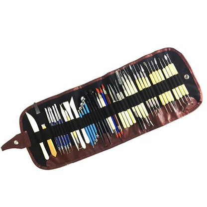S & E TEACHER'S EDITION 43 Pcs Pottery & Clay Sculpting Tools, Double Sided Ceramic Clay Carving Tool Set with Carrying Case Bag, Pottery Modeling Smoothing - size: 43 PCS