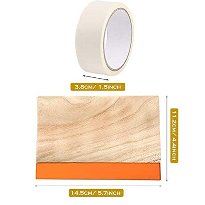 Cayway Screen Printing Kit, 2 PCS Wood Silk Screen Printing Frame with Mesh, Screen Printing Squeegees, Mask Tape for Screen Printing - color: Style 4
