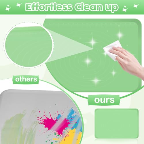 Silicone Art Mat for Crafts, Large 24x19.5 Inch Silicone Painting Mat & Craft Mat with Raised Edges for Artists, Jewelry Making, Playdough, Activities,Green - color: Green