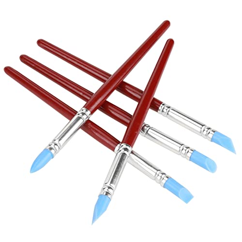 YUYTE Hand Building Tools [2024 Model 5pcs Rubber Tip Paint for Clay Sculpture Pottery DIY – Silicone Carving Tool for Shaping – Ideal for Artists, 17.5cm/6.1in Length