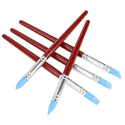 YUYTE Hand Building Tools [2024 Model 5pcs Rubber Tip Paint for Clay Sculpture Pottery DIY – Silicone Carving Tool for Shaping – Ideal for Artists, 17.5cm/6.1in Length