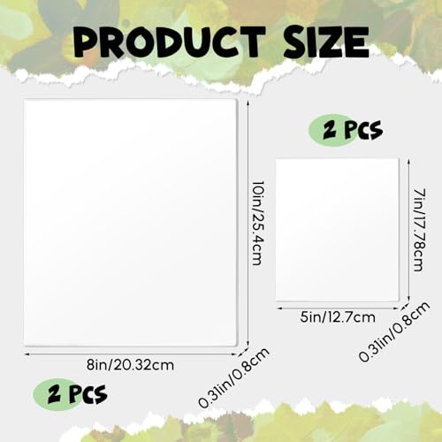 Threlaco 4 Pack Monoprinting Print Plates – 8” x 10” + 5” x 7” Gel Printing Plate - Reusable Printing Printmaking Supplies for Card Making, Scrapbooking, Crafts
