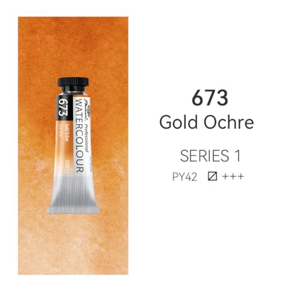 PHOENIX Professional Watercolor Paint Single Tube - 0.47 Fl Oz / 14ml - Gold Ochre - color: Gold Ochre, size: 0.47 Fl Oz (Pack of 1)
