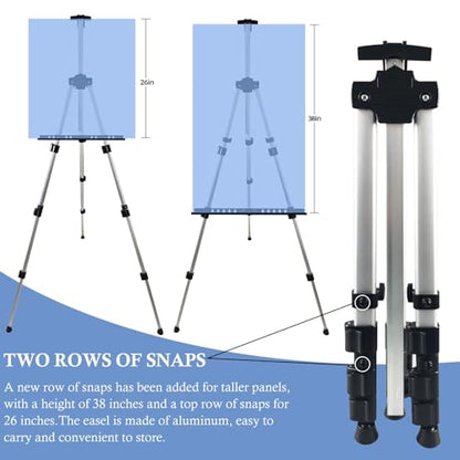 NS JYMB 17-66 Inch Adjustable Art Easel Stand for Painting and Sign, Silver | Portable metal tripod easel for display stand, canvas holder, adults, floor and poster board use - style: 66Silver 1pack