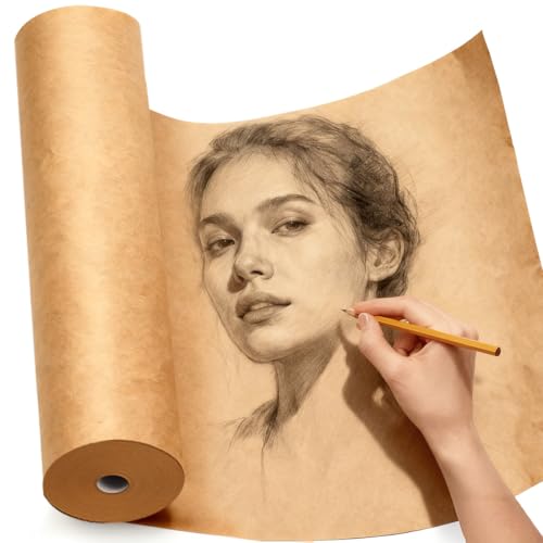 PerkHomy Craft Paper Roll 15" x 2400" (200') Kraft Paper for Gift Wrapping Moving Art Floor Covering Packing Painting Drawing Paint Easel Poster Chart Paper (Brown, 15" W x 2400" L (200')) - color: Brown, size: 15" x 2400" ( 200' )