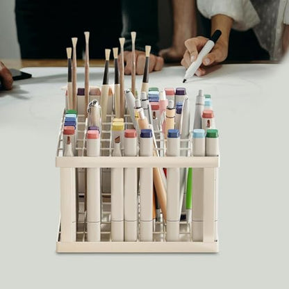 Marker Organizer for Desk 36 Slot Iron Storage Rack | Art Brushes Stand Pencil Holder for Home Office