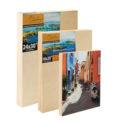 Da Vinci Pro Birch Wood Panel 1-5/8 Deep – 6x8 Single Panel - Fine Textured, Warp Resistant, Lightweight & Rigid – Perfect for Mounting Sanded Pastel or Watercolor Paper, Linen or Canvas