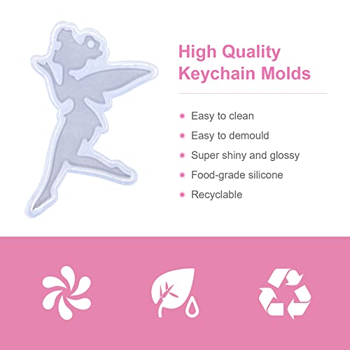 Angel Wings Shiny Fairy Style Silicone Molds Beautiful Resin Mold for DIY Epoxy Resin UV Resin Casting Mold DIY Keychain Pendant Jewelry Making Necklace Clear - color: clear