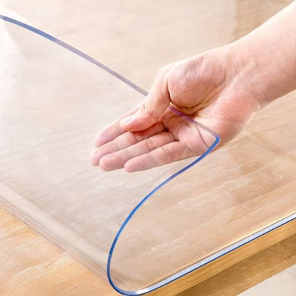 14 x 60 Inch Clear Table Cover Protector, 2mm Thick Clear Desk Mat, Plastic Table Cover, Vinyl Table Protector, Desk Mats on Top of Desks - size: 14" x 60"
