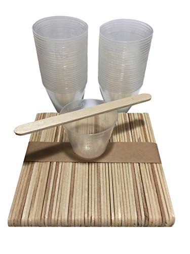 50 Mixing Sticks, 50 1oz Graduated Plastic Cups for Epoxy Resin, Polyester Resin, Paints