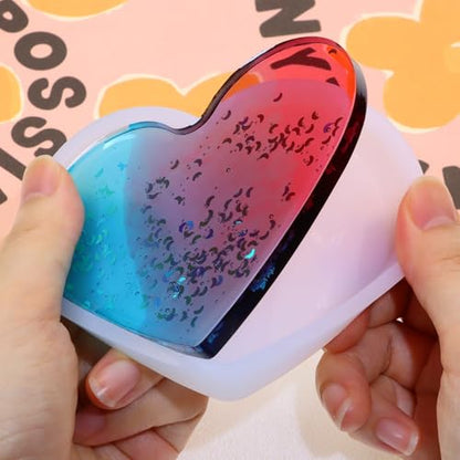 Shapenty 4Inch Resin Heart Coaster Molds Silicone Epoxy Molds for Resin Casting Bowl Mat Trays Valentine’s Day Wedding DIY Home Decoration Crafting Projects (2)