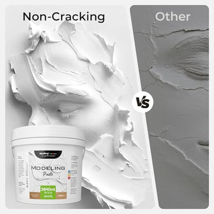 Nicpro Modeling Paste 3840ml/197.5 oz for Acrylic Painting, High Density Acrylic Medium for Texture Art and Thickness, Structural Molding Texture Paste for Canvas Paint, Art Projects, DIY, 3D Effect - size: 3840 ml