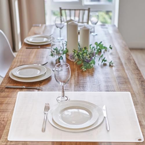 Standard Translucent Baking Mats for Kitchen Counter-Food Grade Kids Dinner Table Placemat Craft Mat Non-Slip Countertop Protector Mat with Raised Edges for Air Fryer(1Pack 23.6'' x 15.7'') - color: Clear, size: 23.6"L x 15.7"W