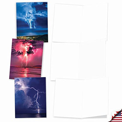 The Best Card Company - Box of 10 All Occasion Cards Blank (4 x 5.12 Inch) - Scenic Landscape Cards Assorted - Bolts of Beauty M4621OCB-B1x10 - style: Bolts of Beauty