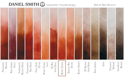 DANIEL SMITH 284600010 Extra Fine Watercolor 15ml Paint Tube, Burnt Sienna, 0.5 Fl Oz (Pack of 1) - color: Burnt Sienna