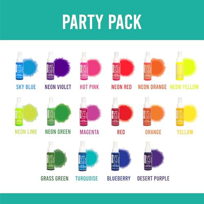 SEI 16 Pack Classic & Neon Tie Dye Spray Kit, Tye Dye Kits for Large Groups, Pre-Mixed Water Based Fabric Dye, Spray Bottle Included, Spray Paint for Clothes - color: Classic & Neon 16 Pack