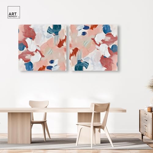 Art Remedy Pastel Hue Abstract Canvas, 40" x 40", Gallery Wrapped, Emotional Expression Colors I Set - color: Gallery Wrapped, size: 40" x 40"