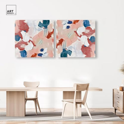 Art Remedy Pastel Hue Abstract Canvas, 40" x 40", Gallery Wrapped, Emotional Expression Colors I Set - color: Gallery Wrapped, size: 40" x 40"
