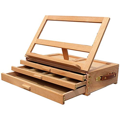 Portable Desktop Easel Art Supplies Painting Storage Box Multifunction Adjustable Wooden Tabletop Easel