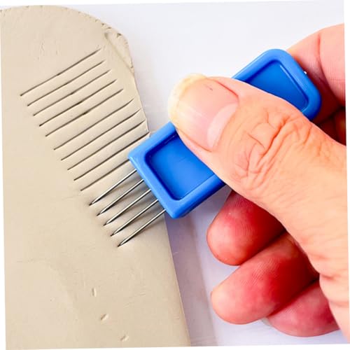 Housoutil 2pcs Pin Texture Brush for Clay Pottery Scoring Tool Kit Clay Texture Roller for Adults Beginners Pottery Tools Set