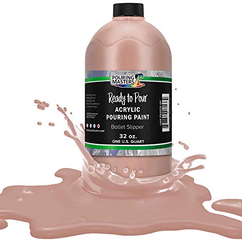 POURING MASTERS Ballet Slipper Acrylic Ready to Pour Pouring Paint - Premium 32-Ounce Pre-Mixed Water-Based - for Canvas, Wood, Paper, Crafts, Tile, Rocks and More - color: Ballet Slipper, size: 32 Fl Oz (Pack of 1)