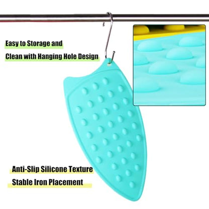 LeLehome Silicone Anti-Slip Iron Rest Pad for Ironing Board Hot Heat Resistant Steam Compact Mat, Home Kitchen Mat Blue Green, Teal - color: Teal