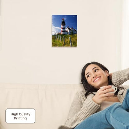 3dRose Maine, Lubec. West Quoddy Head Lighthouse - US20 BJA0007 - Jaynes Gallery Museum Grade Canvas Wrap 8x10 - size: 8"L x 10"W