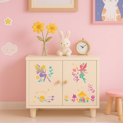 12 Pcs Fantasy Stencils for Painting, 12 Styles Fairy Painting Stencils Reusable Art Drawing Templates for Painting on Wall Wood Home Decor - style: Mystic