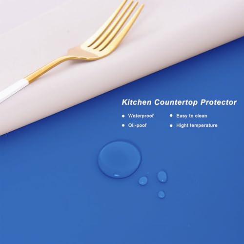 Silicone Placemats, Food-Grade Non-Slip Waterproof, Dining, Stain Resistant, Countertop Protector, Kitchen Counter Mat, Heat Resistant, Baking mat Dishwasher Safe (Blue, 1) - color: Classic Blue, size: 23.6 x 15.7 in - 1pc (0.05 in)