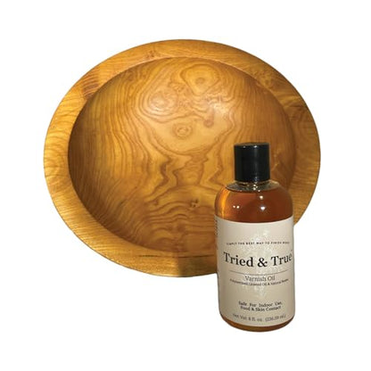 Tried & True Superior Varnish Oil Wood Finish & Sealer, 8 oz. - Natural Pine Resin & Linseed Oil, Ideal for Interior Furniture, Tables, Countertops - Food Safe, Scratch Resistant & Durable - size: 8 oz