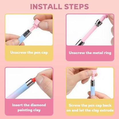 Diamond Painting Roller & Wax Pen Kit, Diamond Art Tools Set | Smooth roller and refillable wax pen help press drills firmly and pick gems faster