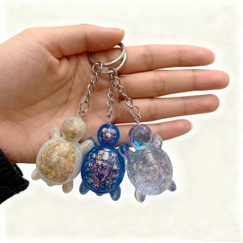 YRIHJIXQ 6Pcs Turtle Epoxy Resin Silicone Mold | Mini Resin and Plaster Molds,Keychain Pendant Accessories