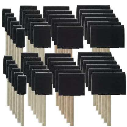 School Smart Wedge Foam Paint Brush Set, Assorted Size, Set of 48