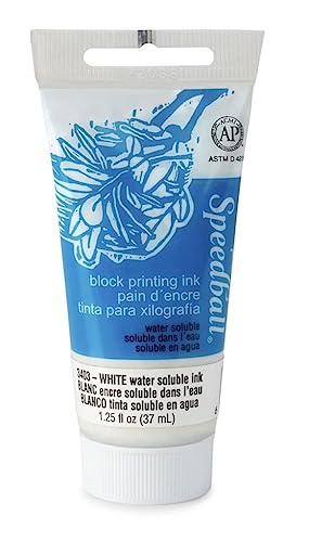 Speedball SPD-3403 Water Soluble Block Printing Ink, White, 1.3 oz - color: White, size: 1.3 fl oz