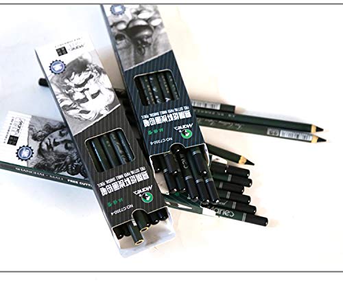 Marie's Charcoal Pencil Set - 12pcs/pk - Black Free Cutting Paper Handle Charcoal Pencil C7350 (Medium) - style: Medium