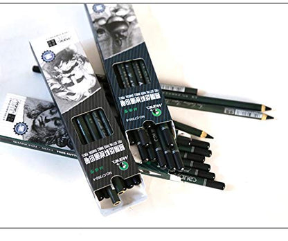 Charcoal Pencil Set - 12pcs/pk - Black Free Cutting Paper Handle Charcoal Pencil C7350 (Soft) - style: Soft