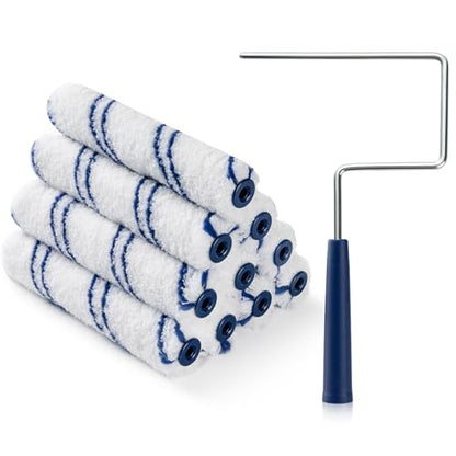 10Pcs 6 Inch Paint Rollers, Microfiber Paint Roller Covers with Roller Frame, Mini Paint Rollers for Wall House Painting, Small Paint Roller Covers for All Paints & DIY Craft Use - size: 6 Inch Paint Roller Kit, 10 Pack