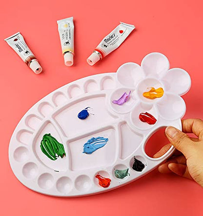 Painting Palette Silicone Resin Mold Oval Flower Shaped Epoxy Silicone Casting Molds Artist Paint Color Mixing Tray Palette for Art Kids Gift, 26 Wells 3D DIY Making Handmade Crafts