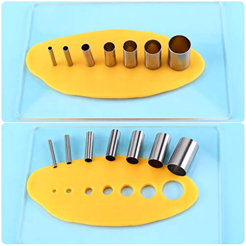 Honoson 24 Pcs Clay Sculpting Tools Kits Polymer Clay Tools DIY Set with Roller, Acrylic Sheet, Scraper Backing Board, Round Circle Shape Cutter, Shaping for Art Craft(Yellow) - color: Yellow